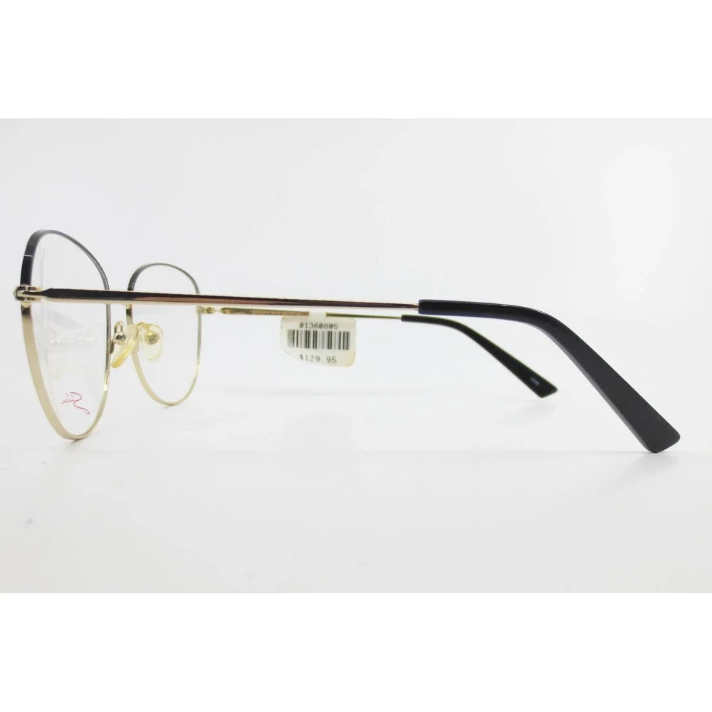 Salsa SA 20218 Black Gold Round Metal Eyeglass Frames 56-16-145 ECCA 1546